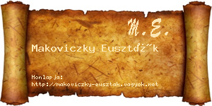 Makoviczky Euszták névjegykártya